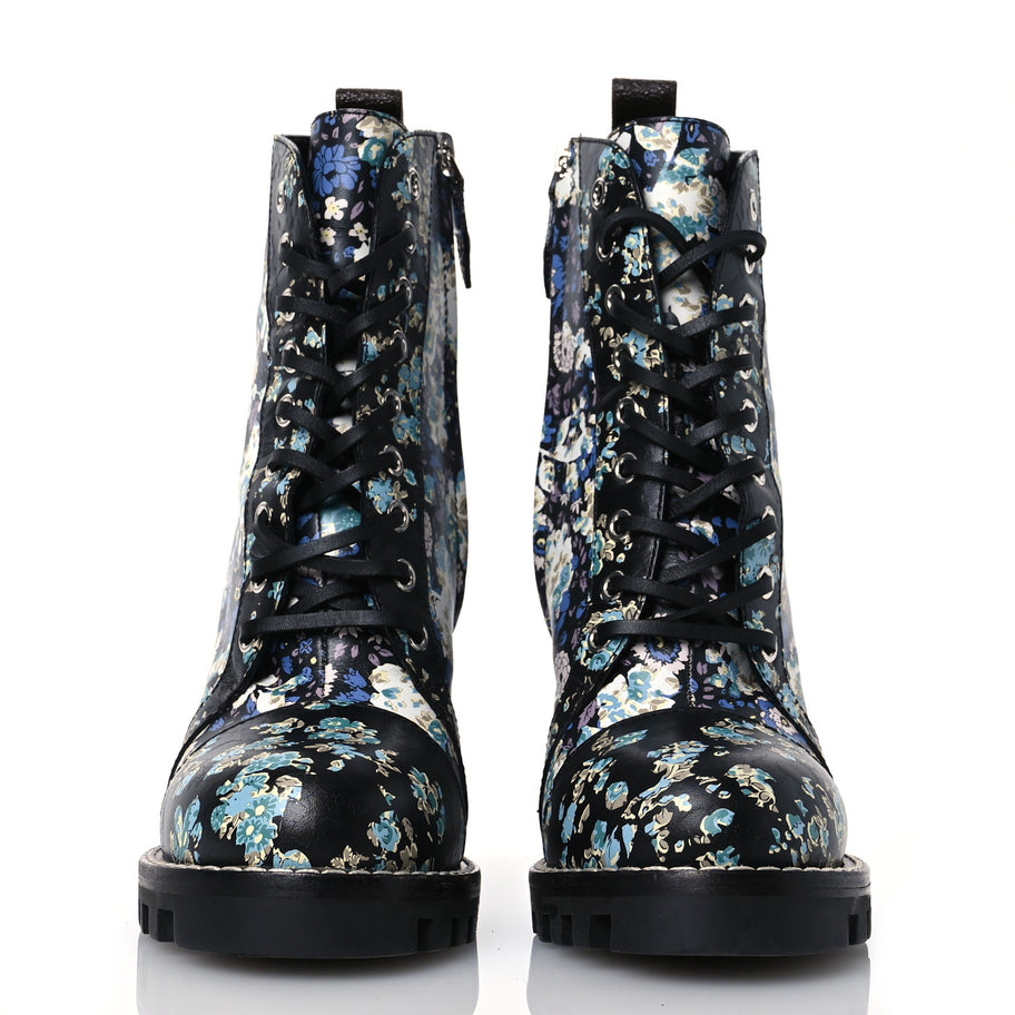 Louis Vuitton Calfskin Floral Star Trail Ankle Boots Black Image 2