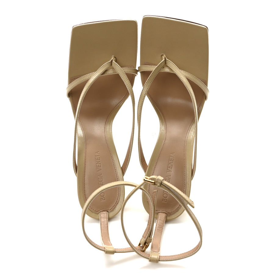 Bottega Veneta Lambskin Stretch Lounge Wedge Sandals 37.5 Cane Sugar Image 2