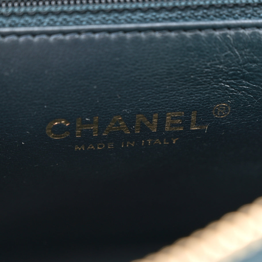 Chanel Calfskin Chevron Quilted Medal Flap Navy Image 6