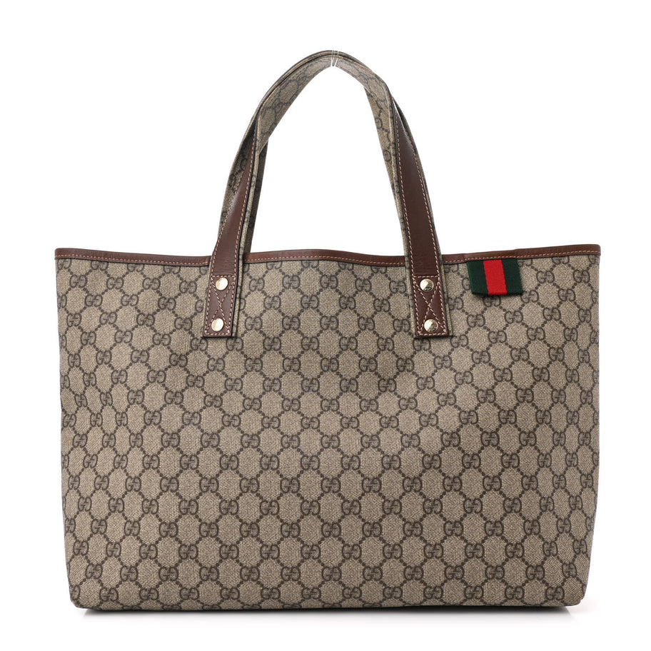 Gucci GG Plus Monogram Medium Signature Web Loop Tote Brown Image 1