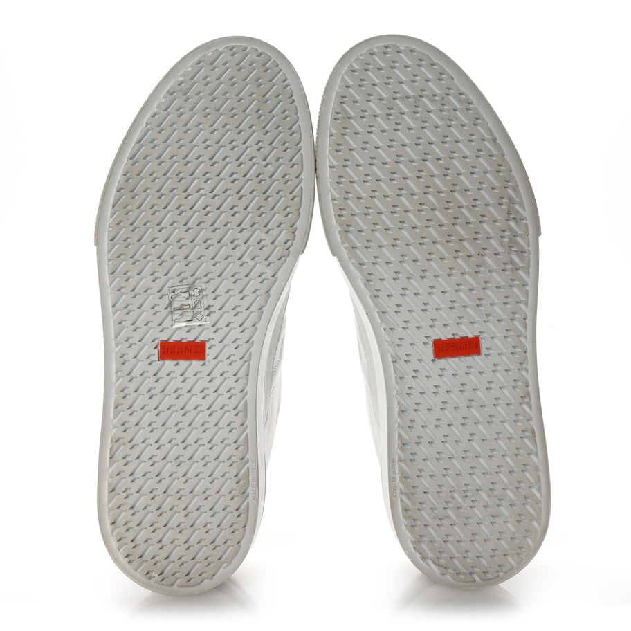 Hermes Calfskin Mens Deep Sneakers 42 White Black Image 6