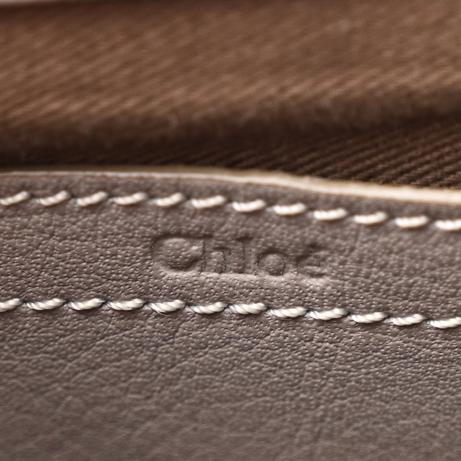 Chloe Calfskin Mini Marcie Round Crossbody Bag Cashmere Grey Image 6