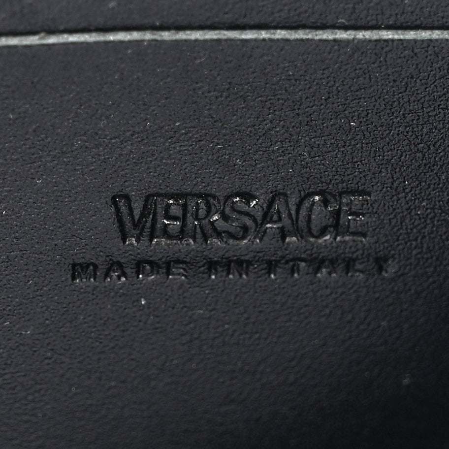 Versace Fabric Jacquard Calfskin Barocco Wristlet Pouch Black Image 6
