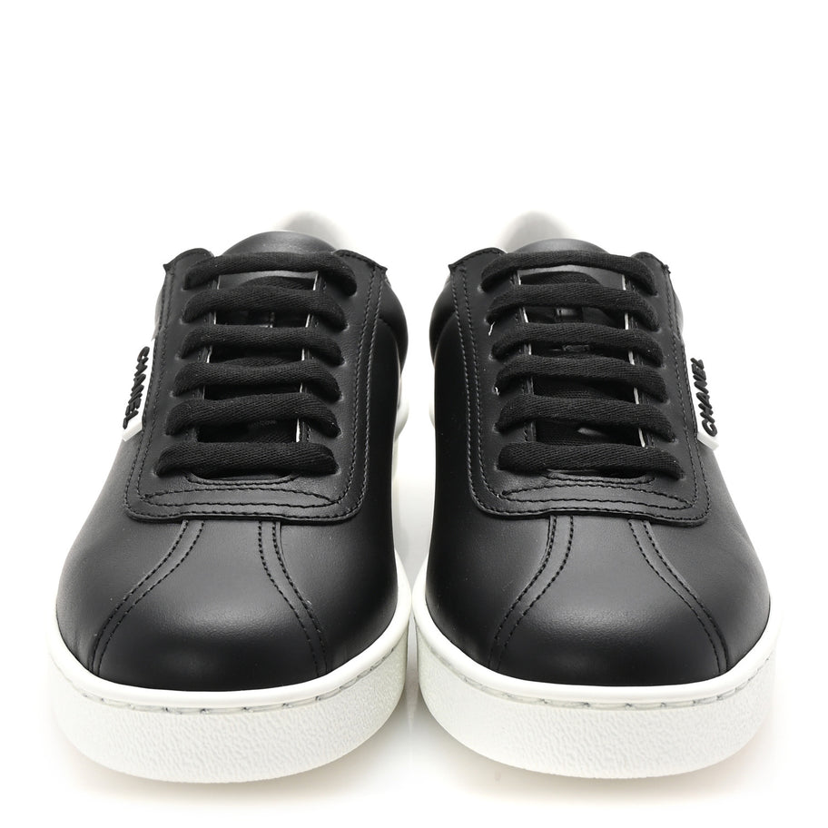 Chanel Calfskin CC Uniform Womens Sneakers 37 Black Image 3