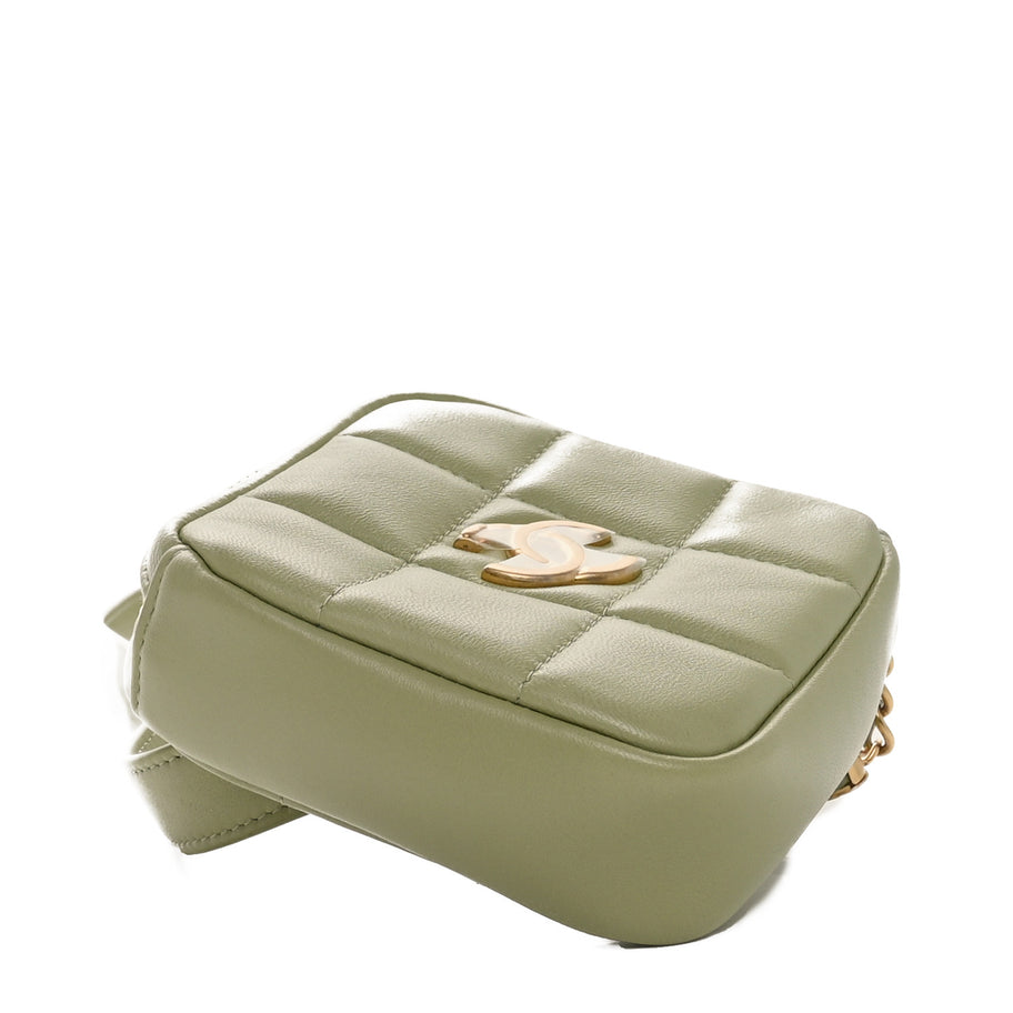 Chanel Lambskin Quilted Coin Purse Belt Bag Green Image 4