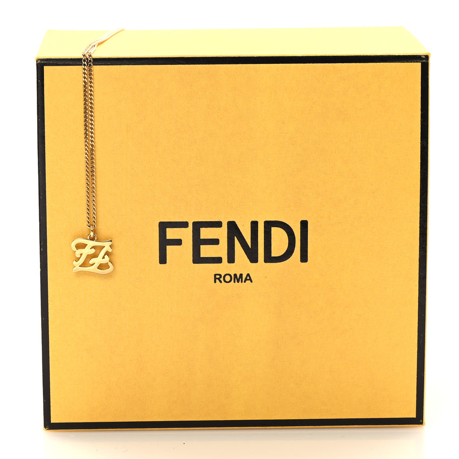 Fendi Metal Karligraphy Necklace Gold Image 6