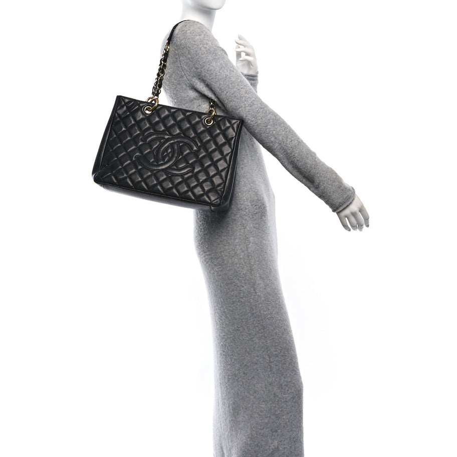 Chanel Caviar Quilted Grand Shopping Tote GST Black Image 2