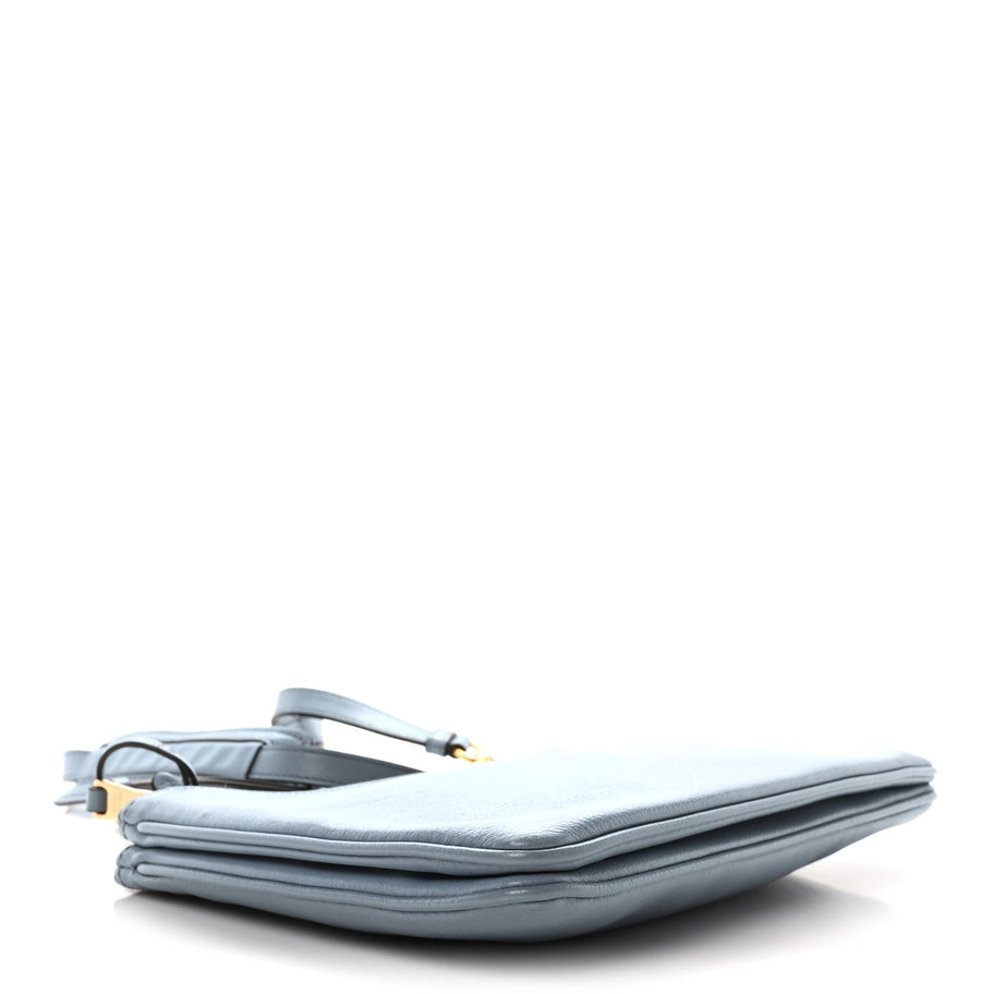 Prada Vitello Phenix Double Zip Crossbody Bag Light Blue Image 4