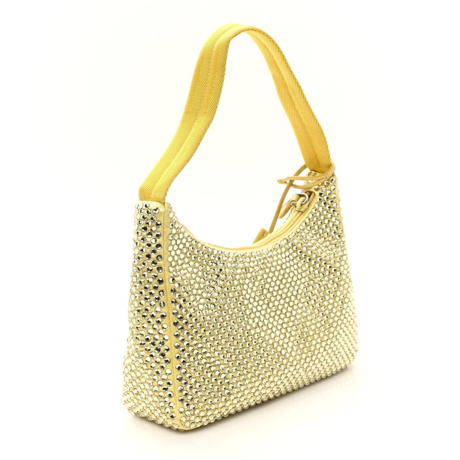 Prada Satin Crystal Mini Re-Edition 2000 Bag Ananas Image 3