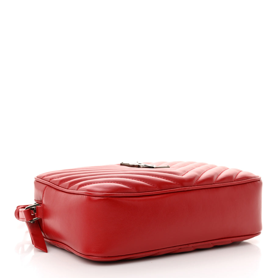 Saint Laurent Calfskin Matelasse Monogram Lou Camera Bag Red Image 4
