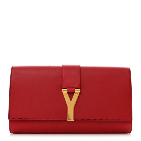  Saint Laurent Calfskin Classic Y Ligne Clutch Red