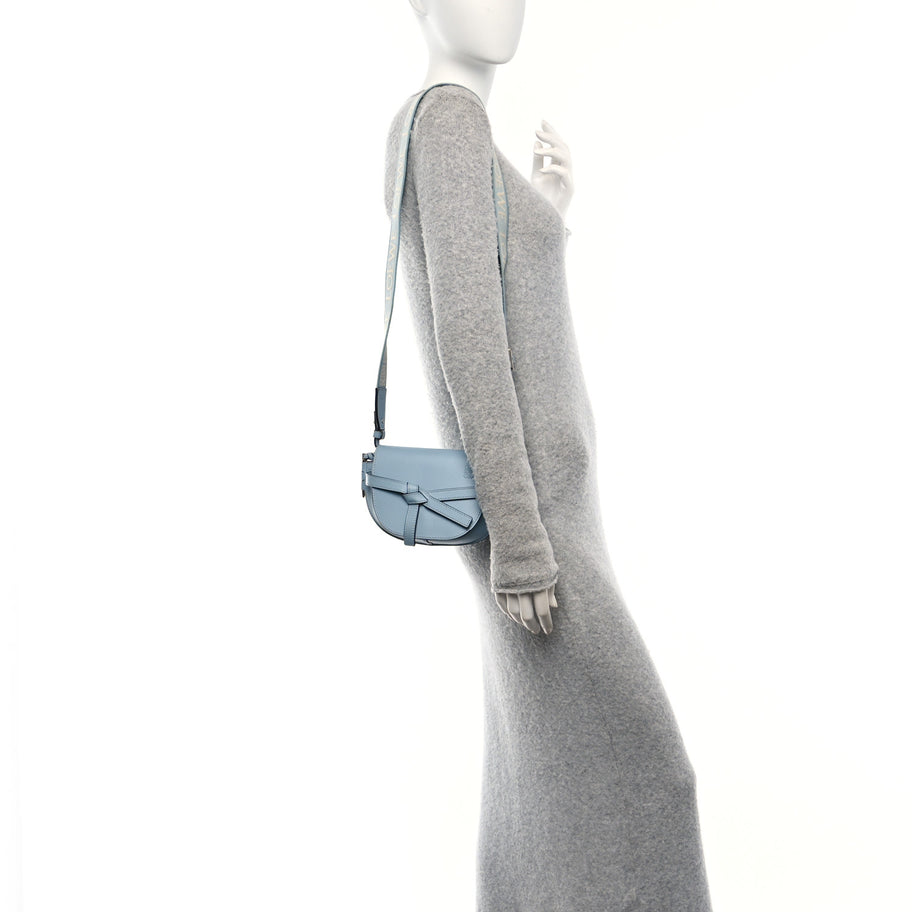 Loewe Calfskin Jacquard Mini Gate Dual Bag Dusty Blue Image 2