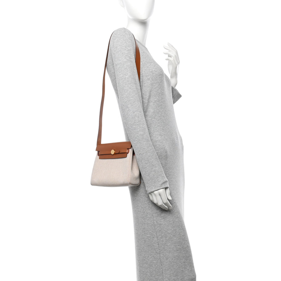 Hermes Military Toile Vache Hunter Herbag Zip Retourne 20 Ecru Beige Fauve Image 2