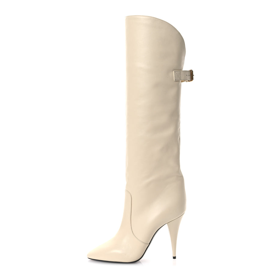 Saint Laurent Lambskin Koller 110 Tall Boots 40 Real Beige Image 1