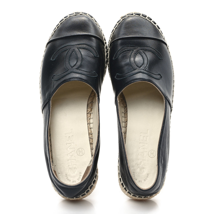 Chanel Lambskin CC Espadrilles 35 Black Image 5