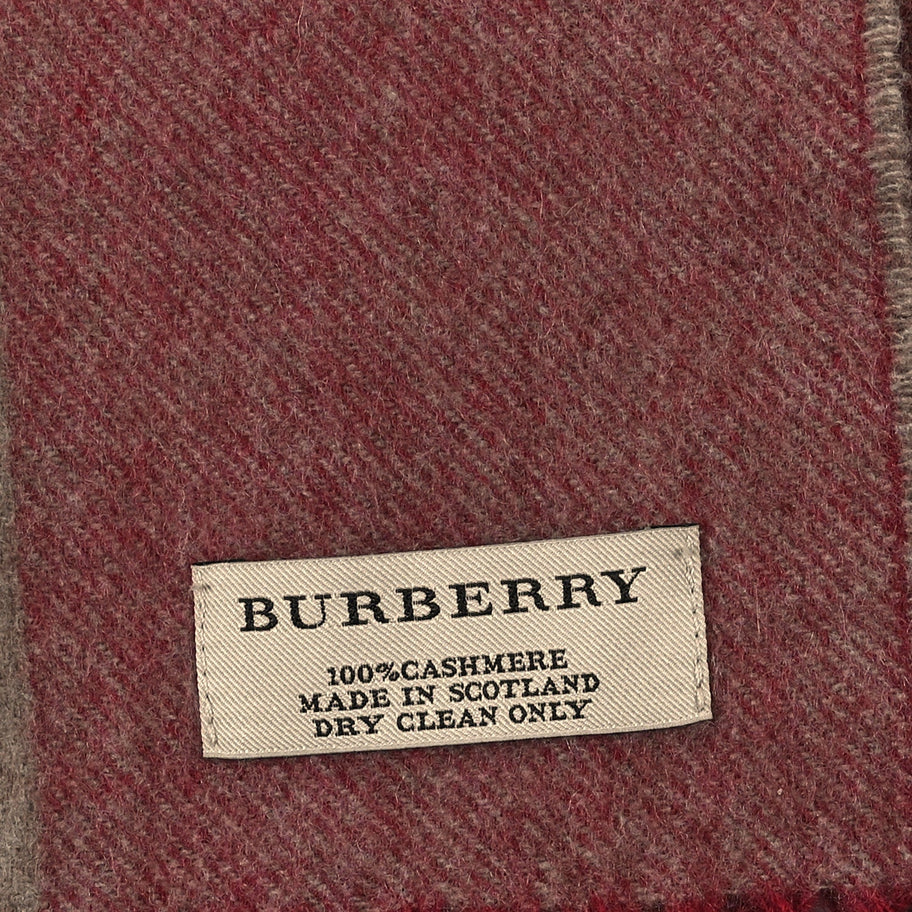 Burberry Cashmere Mega Check Fringe Scarf Red Image 3