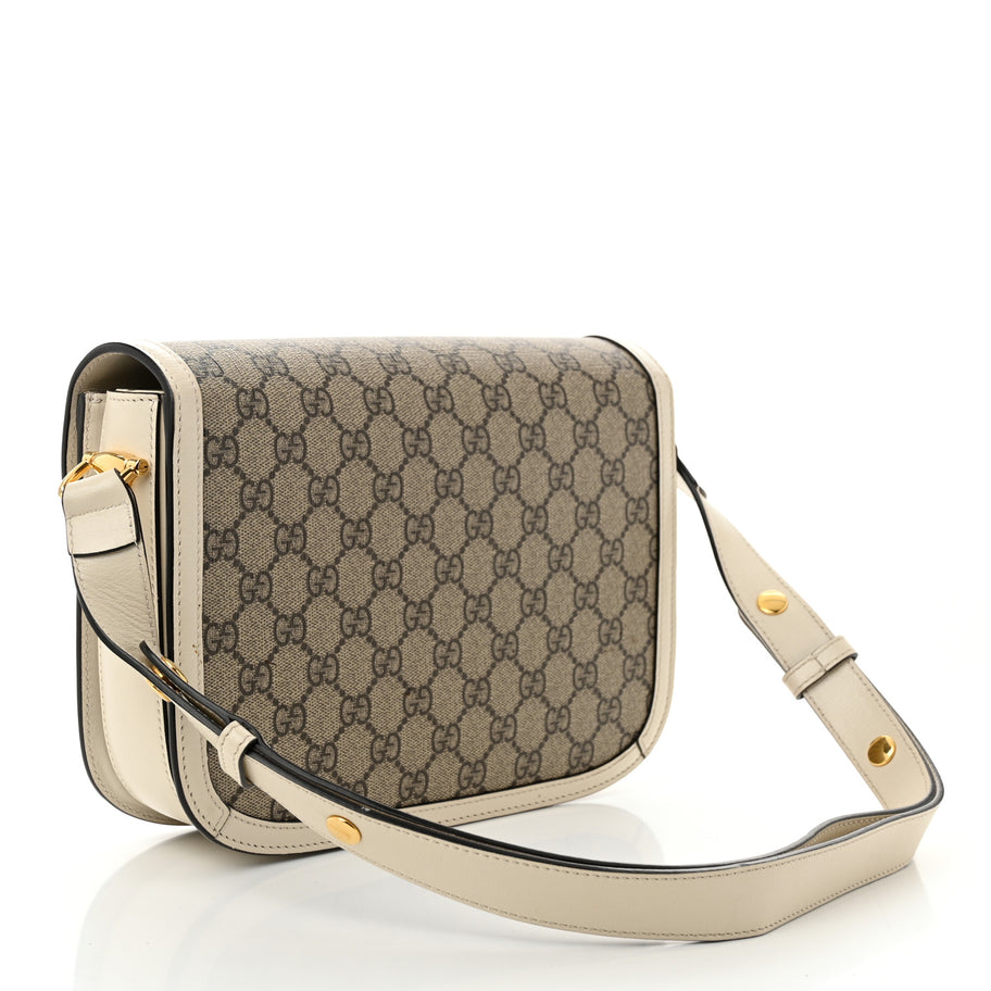 Gucci GG Supreme Monogram Horsebit 1955 Shoulder Bag Beige Mystic White Image 2