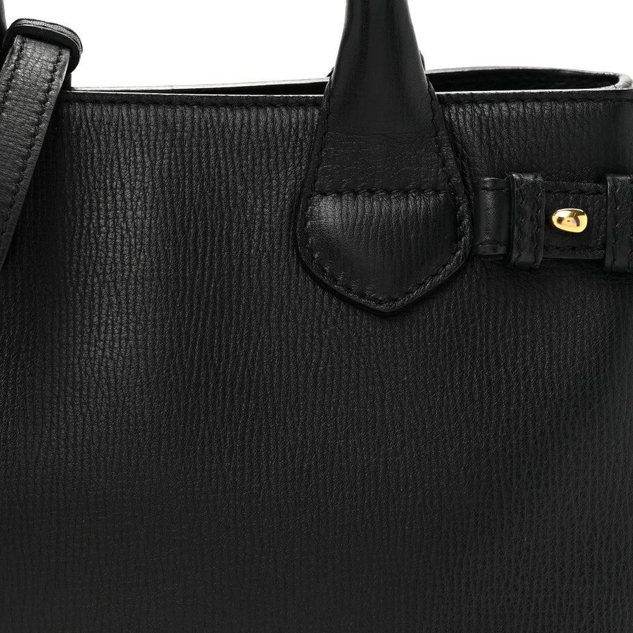 Burberry Derby Calfskin House Check Small Banner Tote Black Image 7