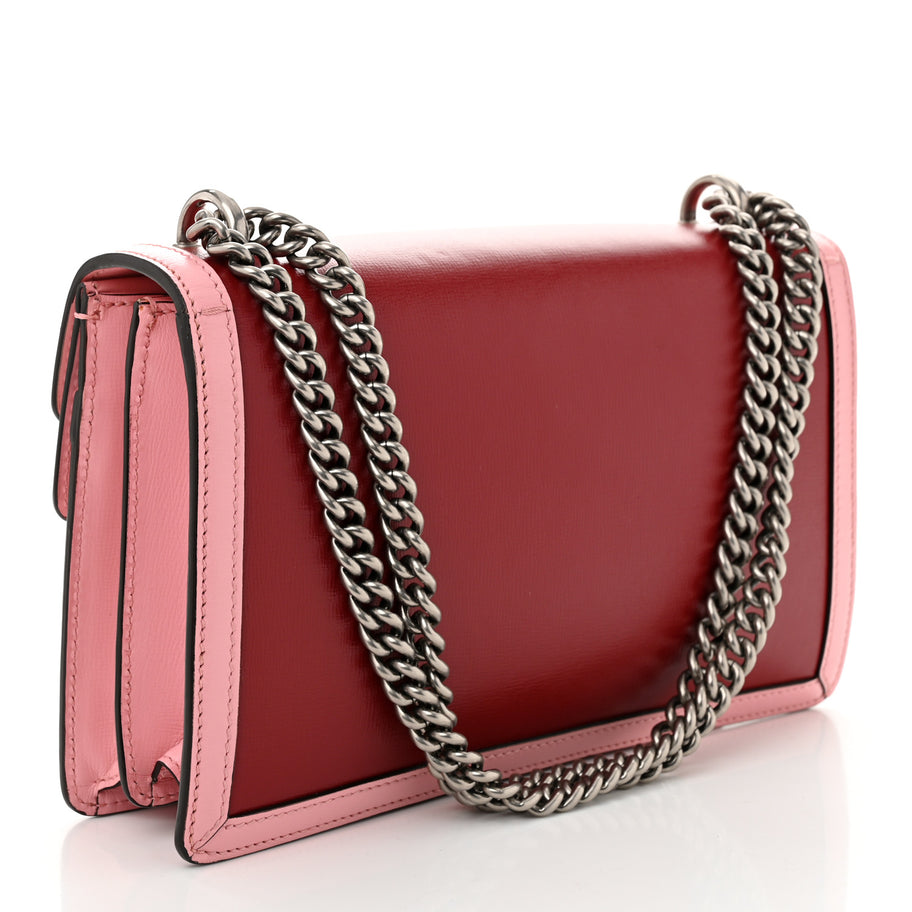 Gucci Azalea Calfskin Enamel Small Dionysus Shoulder Bag New Cherry Red Wild Rose Off White Image 3