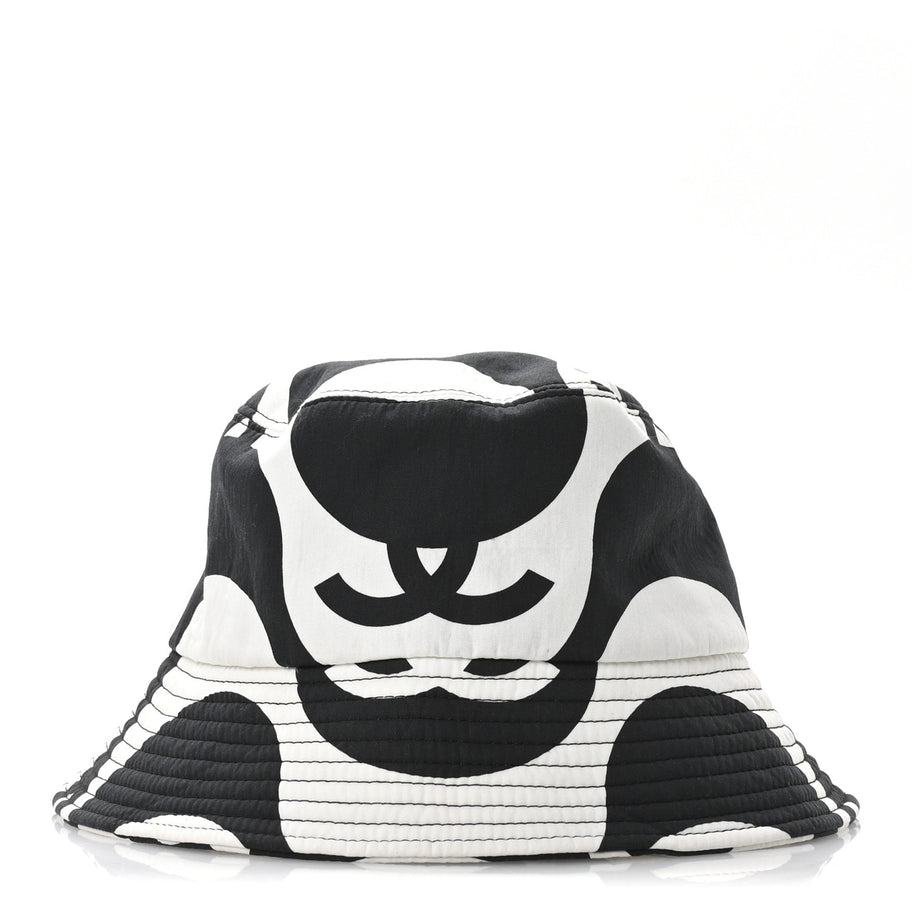 Chanel Cotton CC Bucket Hat Black White Image 3