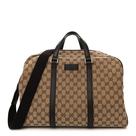 Gucci Monogram Dollar Calfskin Boston Duffle Bag Beige Ebony Testa di Moro Marrone Scuro Image 1