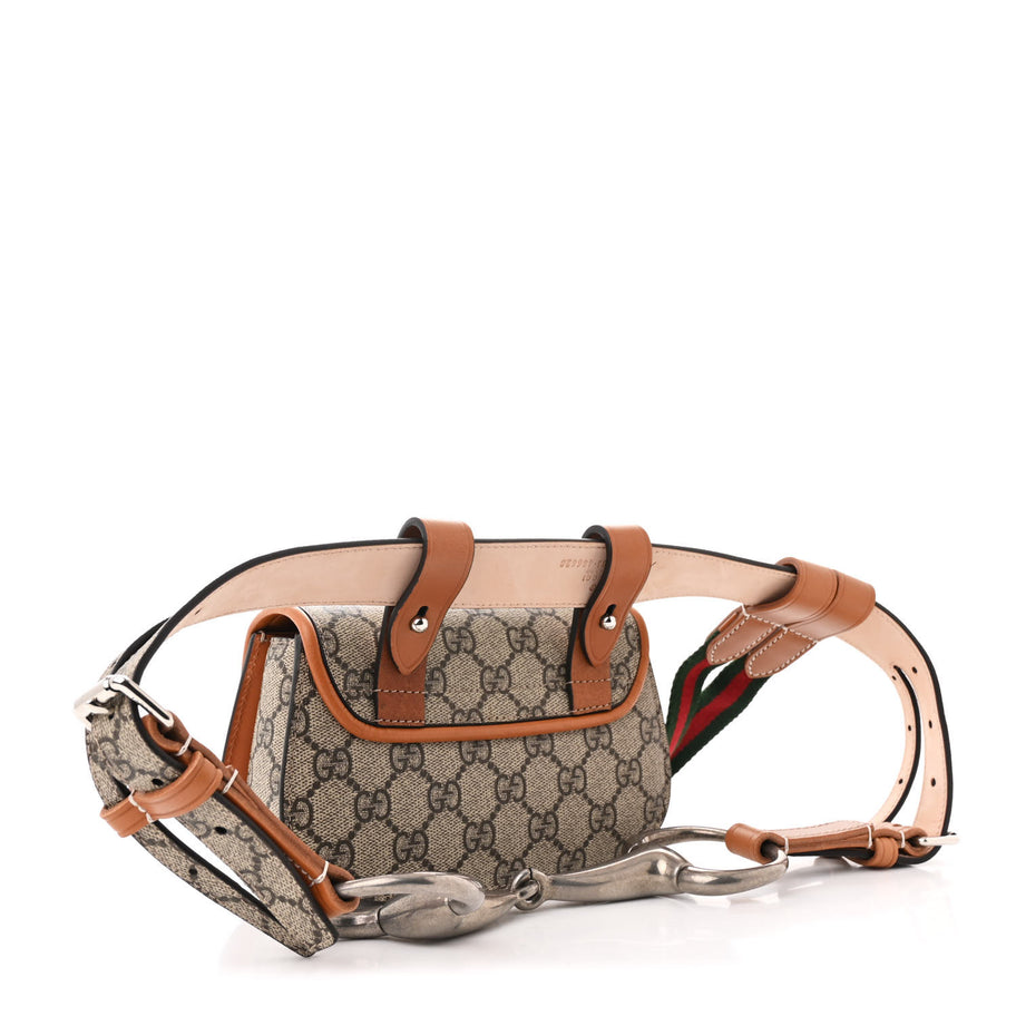 Gucci GG Supreme Monogram Web Bamboo Mini 1947 Belt Bag 85 34  Beige Image 3