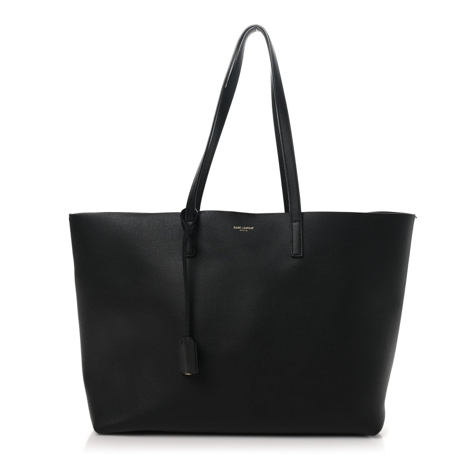 Saint Laurent Calfskin Large Shopping Tote Black Image 1