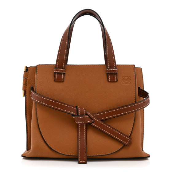  Loewe Calfskin Small Gate Tote Caramel