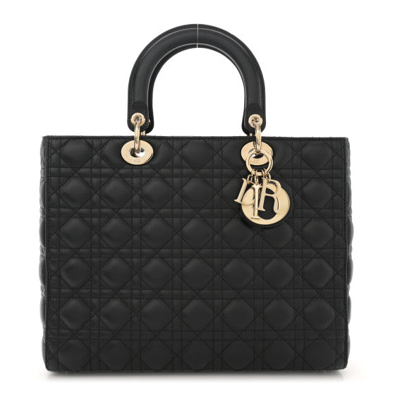 Christian Dior Lambskin Cannage Large Lady Dior Black Image 1