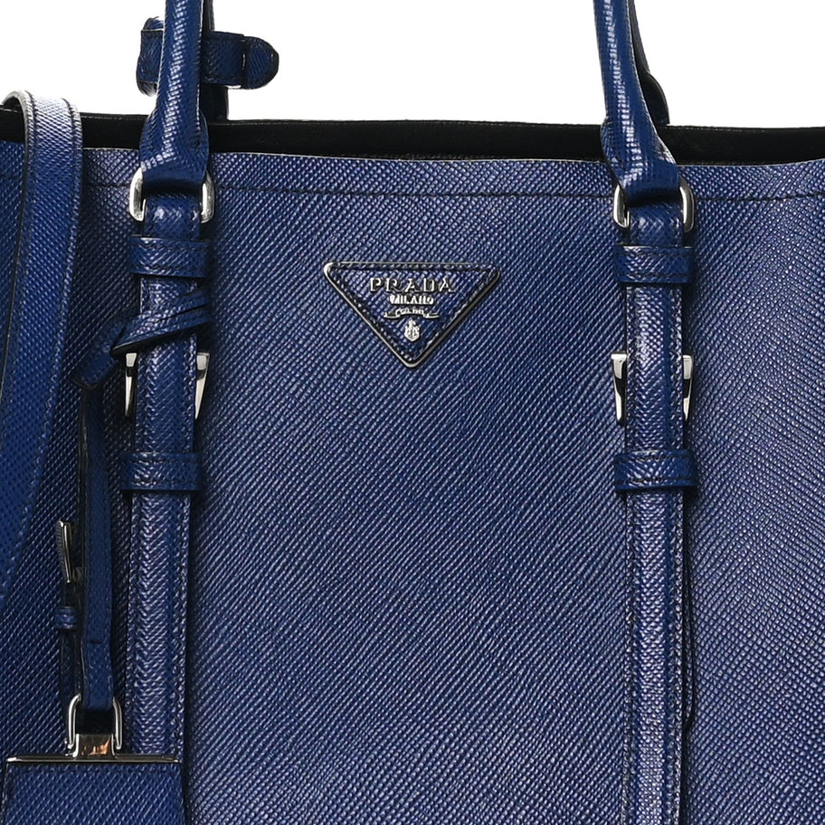 Prada Saffiano Cuir Medium Double Handle Tote Baltico Image 7