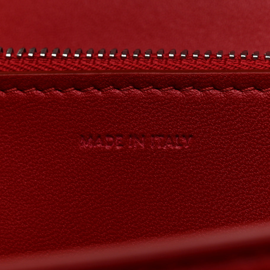 Celine Smooth Calfskin Medium Classic Box Flap Bag Red Image 7