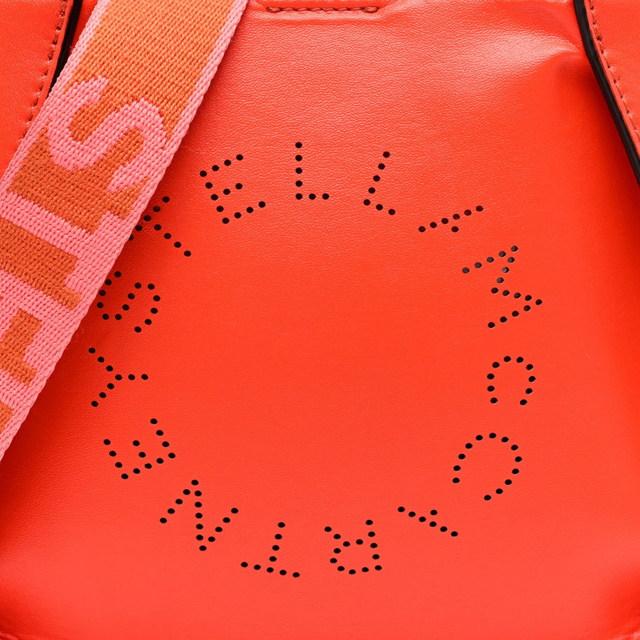 Stella McCartney Eco Alter Nappa Perforated Logo Mini Crossbody Orange Image 7