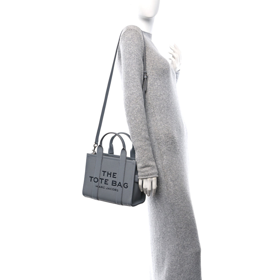 Marc Jacobs Grained Calfskin Small The Tote Bag Wolf Grey Image 2