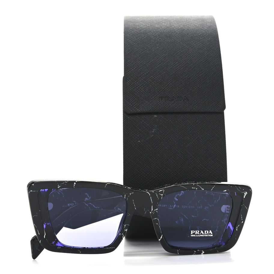 Prada Acetate Symbole Sunglasses SPR 08Y Havana Black White Image 7
