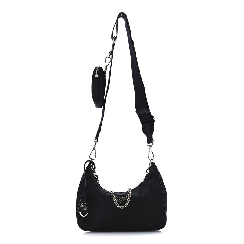  Prada Nylon Re-Edition 2005 Shoulder Bag Black
