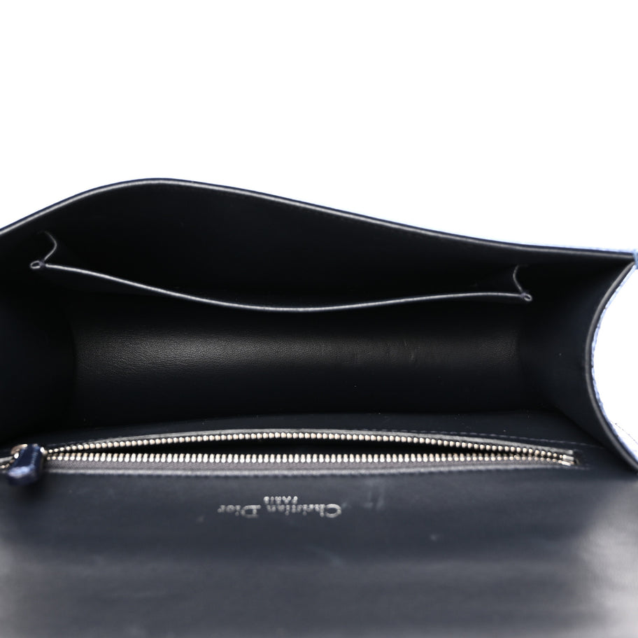 Christian Dior Patent Micro-Cannage Medium Diorama Flap Bag Blue Image 5