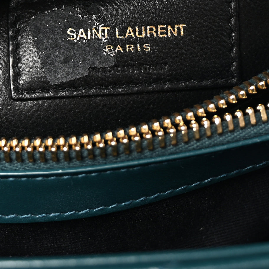 Saint Laurent Calfskin Y Quilted Monogram Small Loulou Chain Satchel Sea Turquoise Image 6