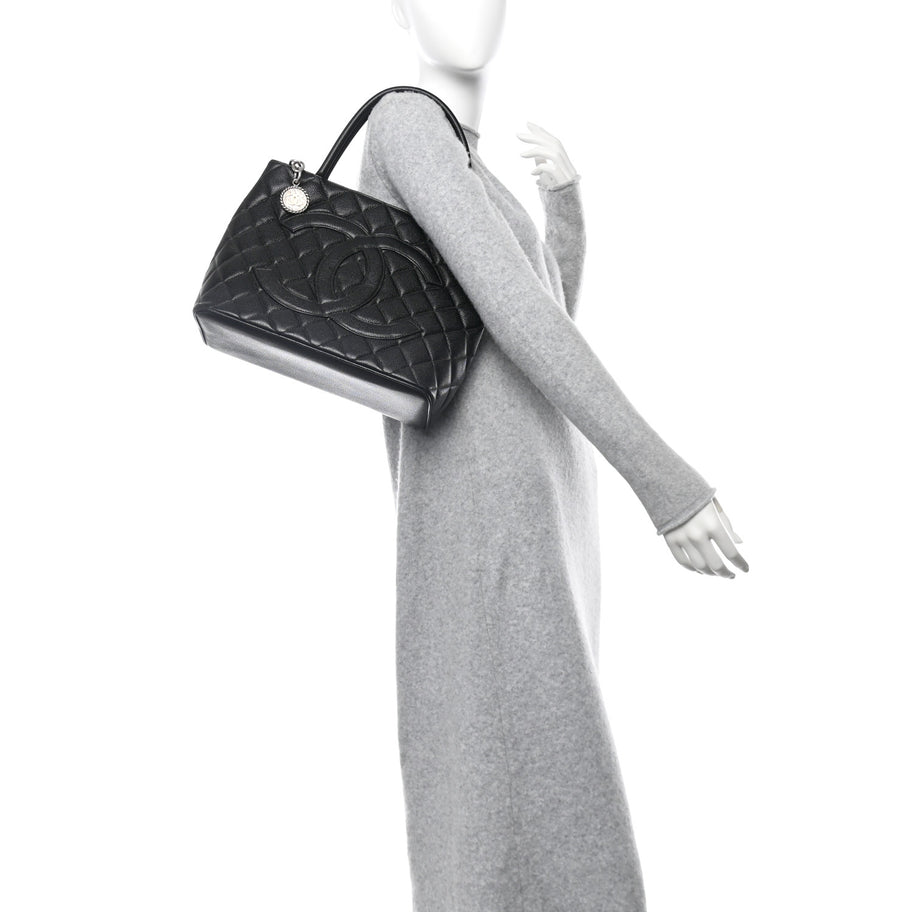 Chanel Caviar Quilted Medallion Tote Black Image 2