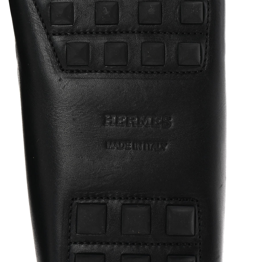 Hermes Supple Calfskin Mens Irving Driving Moccasin Loafers 37 Black Image 7