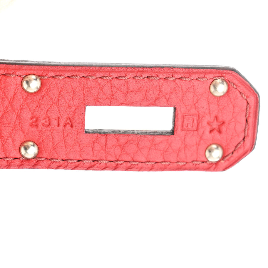 Hermes Taurillon Clemence Bi-Color Jypsiere 28 Rouge H Rouge Casaque Image 7