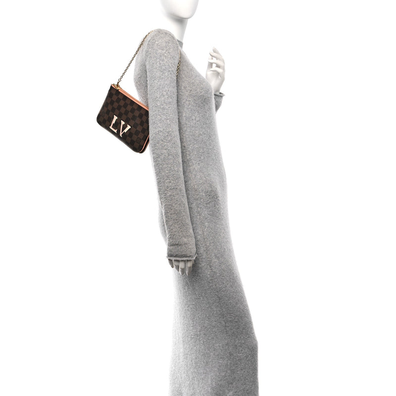  Louis Vuitton Damier Ebene Double Zip Pochette