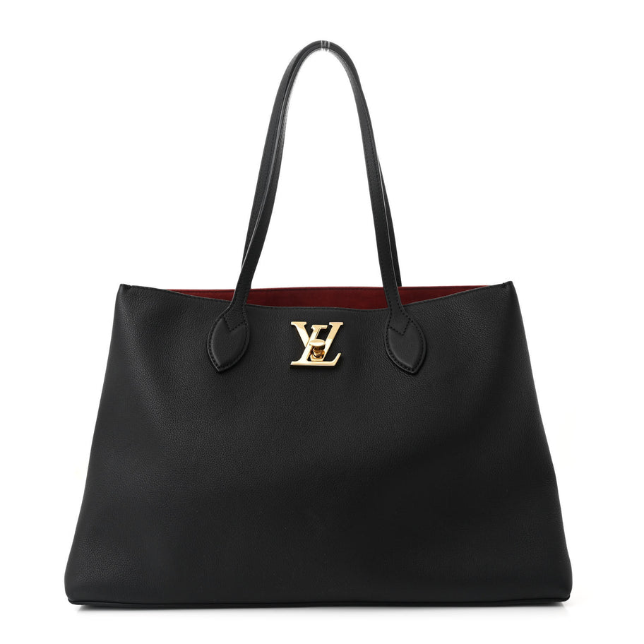 Louis Vuitton Grained Calfskin Lockme Shopper Black Image 1
