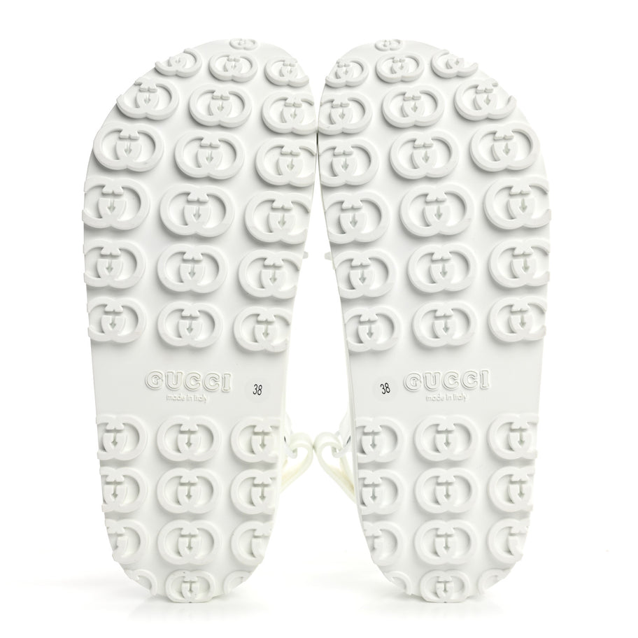 Gucci Soft Rubber Horsebit Touch Womens Strapped Sandals 38 Great White Image 6