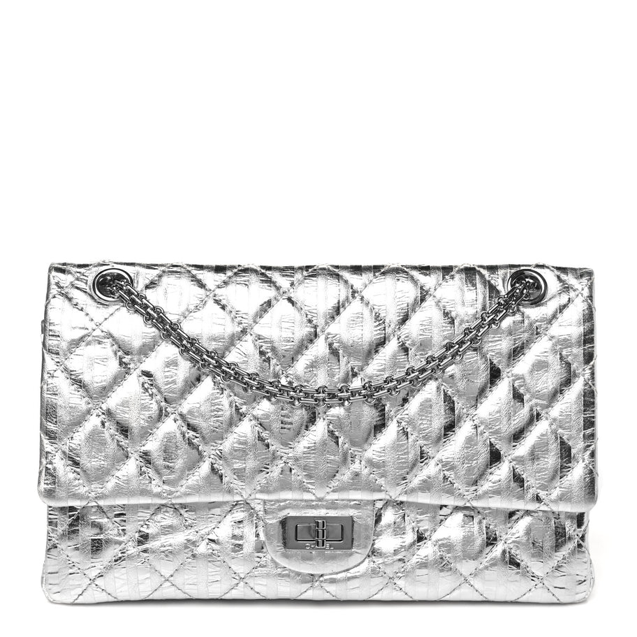 Chanel Striped Calfskin 2.55 Reissue 226 Flap Silver Image 1