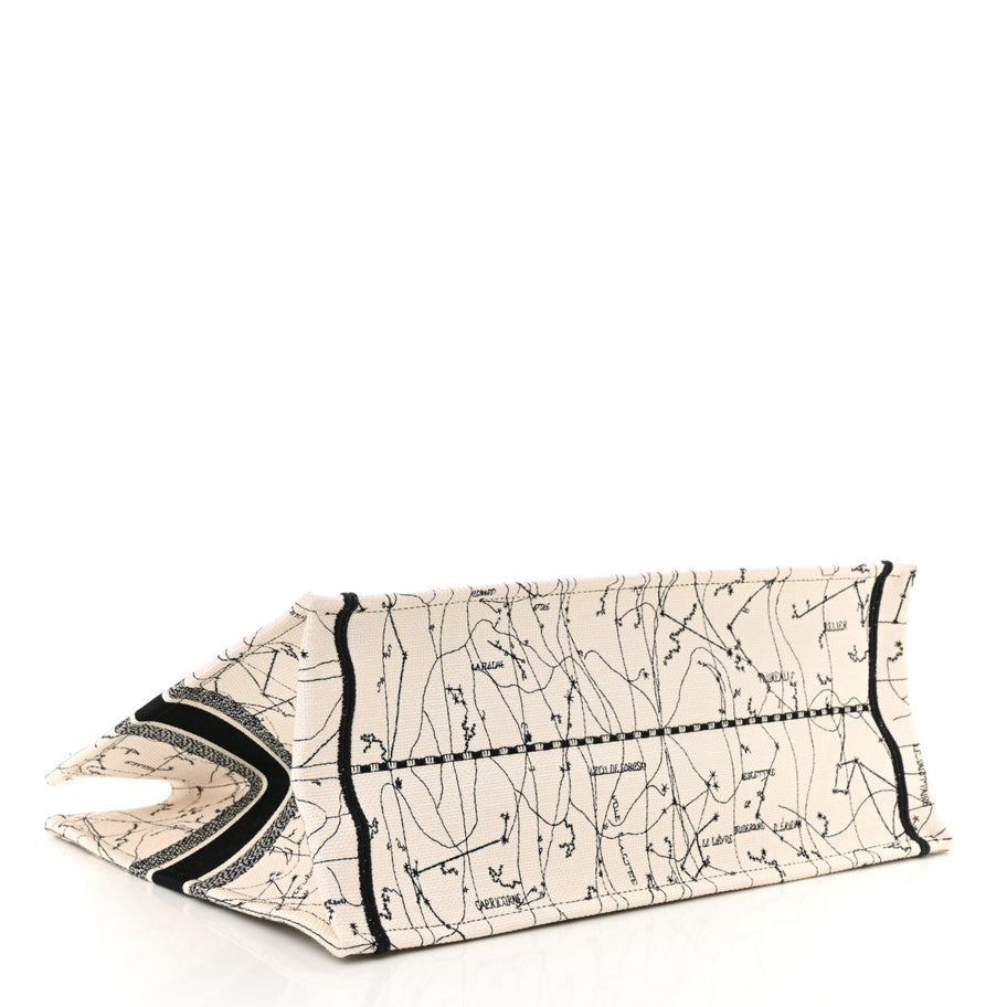 Christian Dior Canvas Embroidered Large Zodiac Book Tote Latte Multicolor Image 3