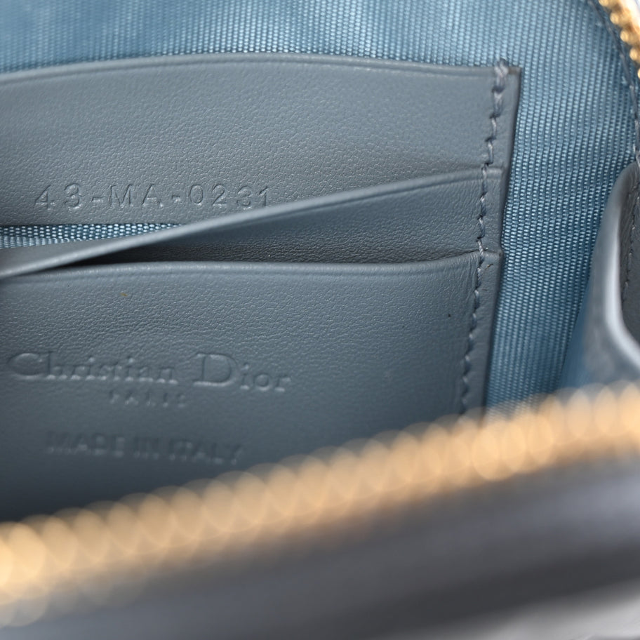 Christian Dior Lambskin Cannage Lady Dior Phone Holder Cloud Blue Image 7