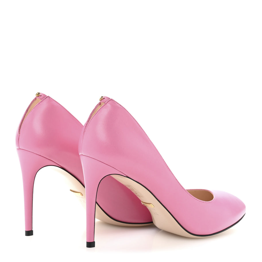 Gucci Malaga Kid GG Split Back Pumps 38.5 Pink Tropical Flower Image 5