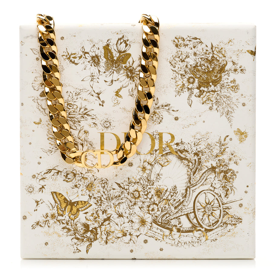 Christian Dior Metal Danseuse Etoile Chain Choker Necklace Gold Image 6