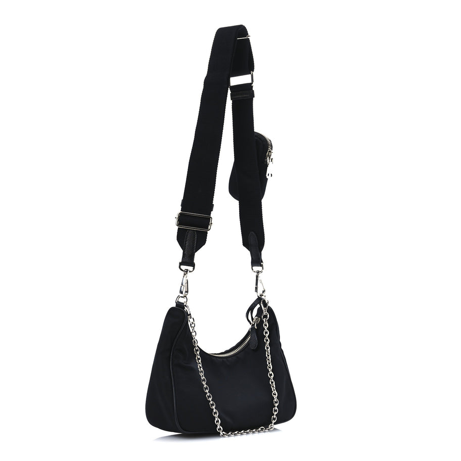 Prada Nylon Re-Edition 2005 Shoulder Bag Black Image 3