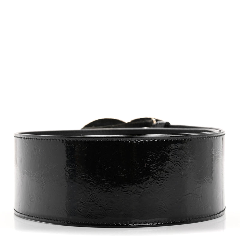  Chanel Patent CC Wide Belt 80 32 Black